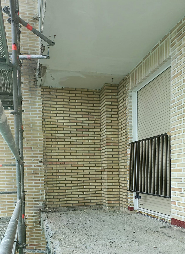 vista de la terraza antes de la rehabilitación